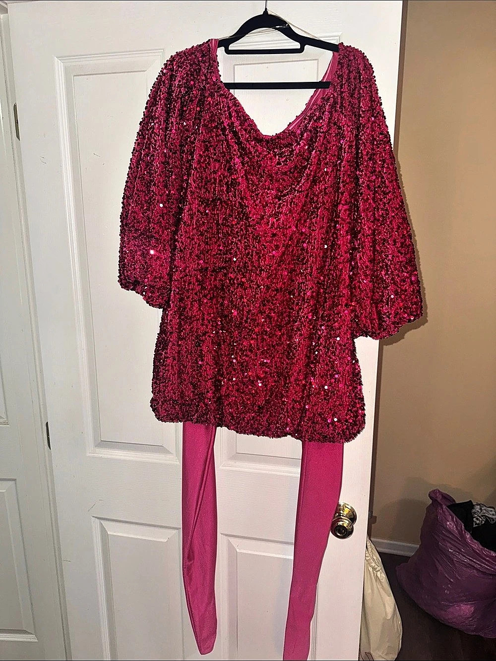 Fashion Nova Match My Energy Sequin Tunic/Dress 2pc set in Pink XL NWT